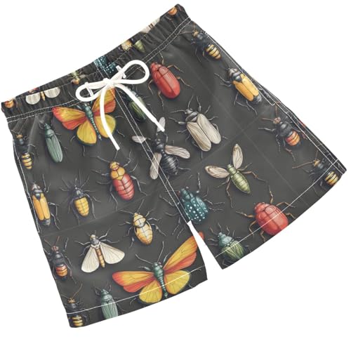 Pigsaly Boys Swim Trunks Variou Insects Ladybugs Beetles Boys Board Shorts Swimsuit Swimwear Summer Bathing Suit 3T Multicolor
