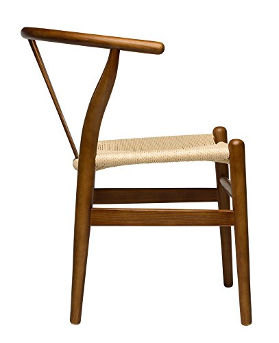 Laura Davidson Furniture Hans Wegner Wishbone Style Woven Seat Chair (Walnut With Natural Cord) #TOP2