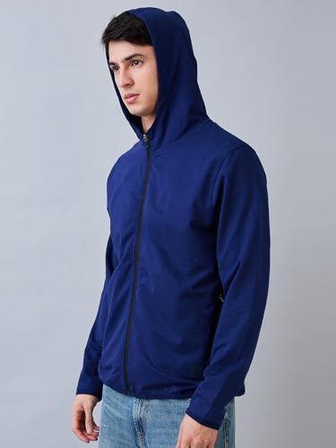 Image of Park Avenue Men Slim Fit Solid Pattern Cotton Polyester Blend Full Sleeve Rib Neck Casual Sweatshirt