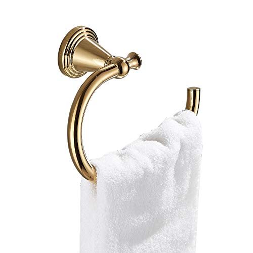 Rozin Gold Finish Wall Mounted Towel Hook Bath Towel Ring Hanger