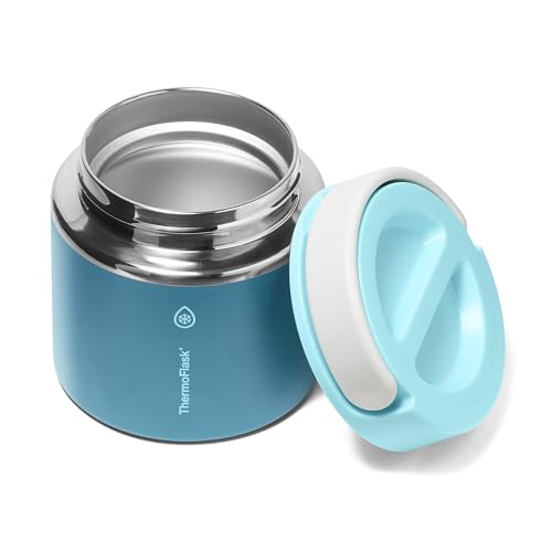 Image of ThermoFlask Insulated Food Jar with Leakproof Lid (20 oz, Ocean Mist) - Stainless Steel Food Containers for Hot & Cold Meals, Lunch, Soup & Snacks