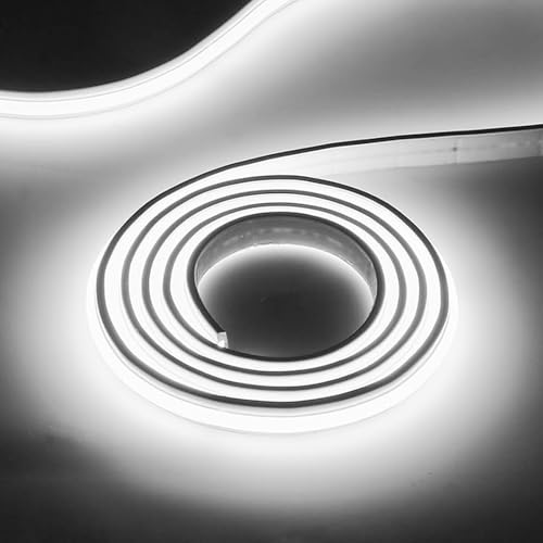 Image of 1M 12W Adhesive LED COB Strip Light 110V 120V Cold White 6000K 3.28 FT Flexible LED Strips 240LEDs /m Tape Lighting (Cold White, 3.28ft)