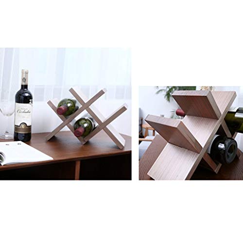 Soporte para botellas de vino de madera 4 botellas miniatura 4