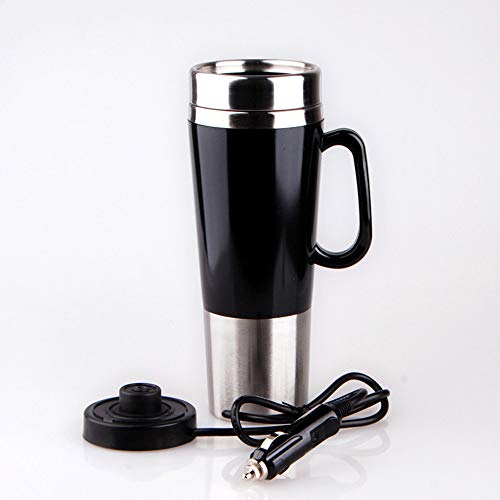 MAOMAOQUEENss Tasse Chauffante pour Voiture, Tasse de Voyage Portable, Bouilloire à TempéRature Constante de, AdaptéE Au Café/Thé/Lait, Chauffage Rapide,Black-24V Cover