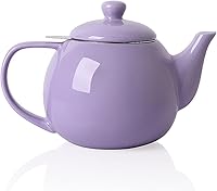 Vista 9 de Sweejar Tetera de porcelana con infusor de acero inoxidable extraíble, apto para microondas y lavavajillas, para té suelto, infusor de té para Negro