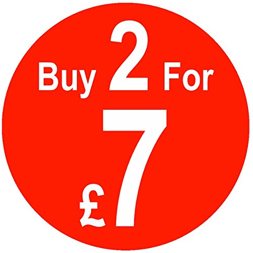 Buy X for £X Multi Buy Price Stickers - Red, 2 for £7, 35mm, 1000 — image 1