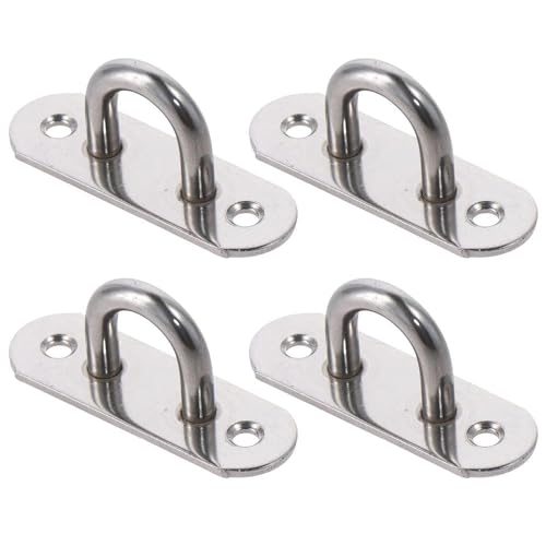 napkery Colgador de pared 4 piezas placa antigua 3.1 pulgadas ganchos de techo estilo vintage 304 ganchos en U de acero inoxidable para ganchos de hardware marino