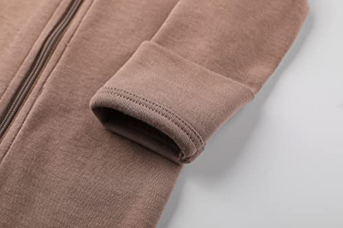 Image of O2Baby Baby Boys Girls Organic Cotton Zip-Front Sleeper Pajamas, Footed Sleep 'n Play