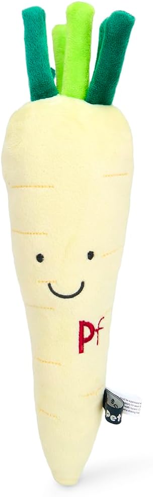 Petface Foodie Faces Penelope Parsnip Plush Dog Toy with Built-In-Squeaker (Pack of 1)