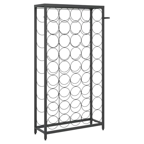 Soporte para 45 botellas negro hierro forjado 54x18x100 cm miniatura 5