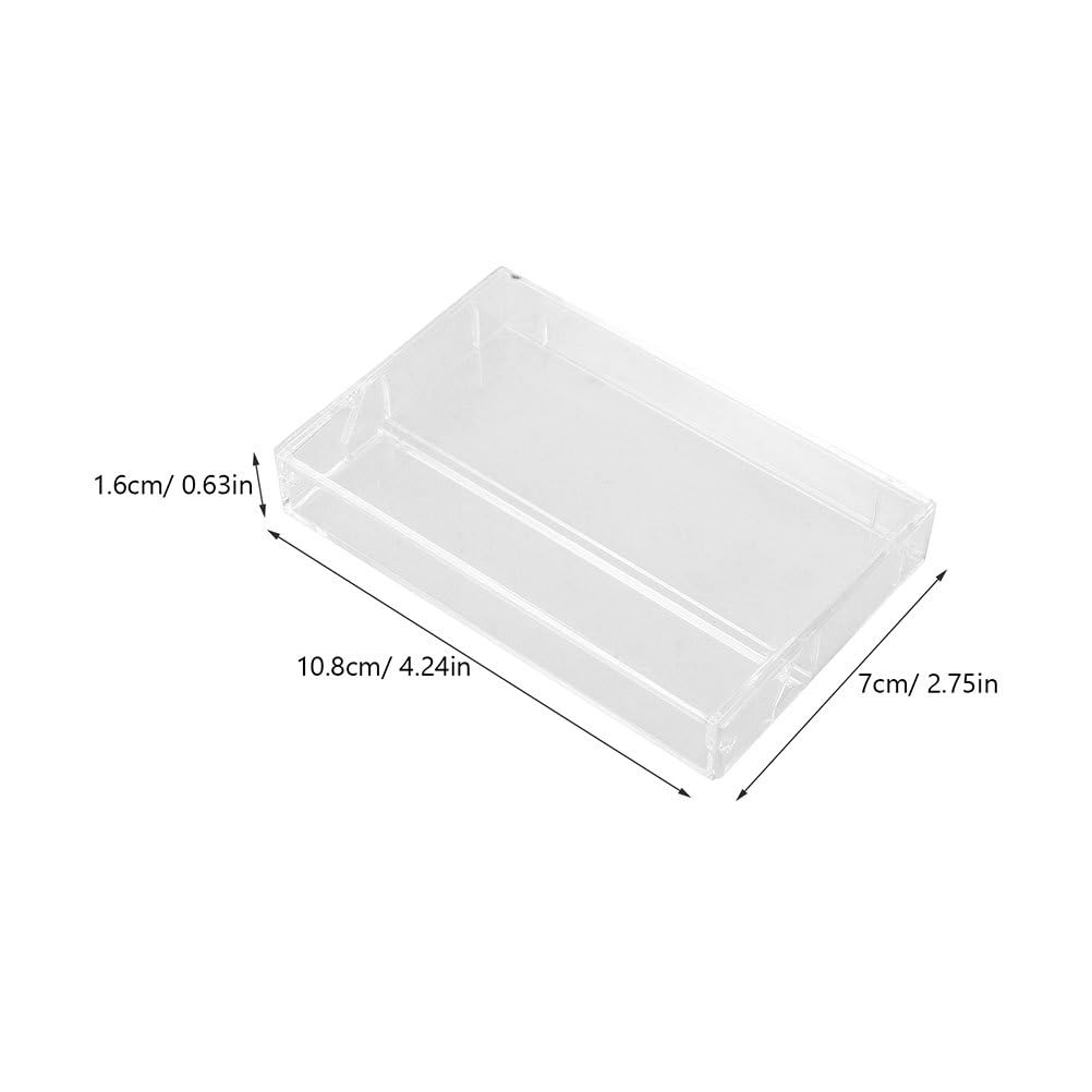 Vaguelly Transparent Plastic Cassette Tape Cases with Lid 4.25X2.75X0.63 Inch Audio Cassette Storage Box Set of 3 Retro Music Tape Holder Desktop Organizer - Image 2