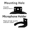 AUXBC 2PCS Microphone Clip Holder, 43mm ID Black Mic Stand Wall Mount Clamp, Wireless Microphone Hanger Hook Bracket with Screws for Home Studio Stage #3