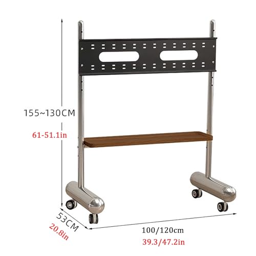 Soporte móvil para TV con ruedas ajustable altura 120cm miniatura 3