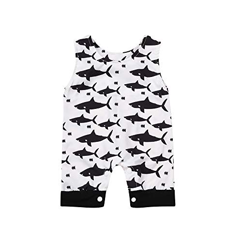Image of bilison Newborn Baby Girl Boy Summer Clothes Shark Romper Bodysuit One Piece Jumpsuit Outfits