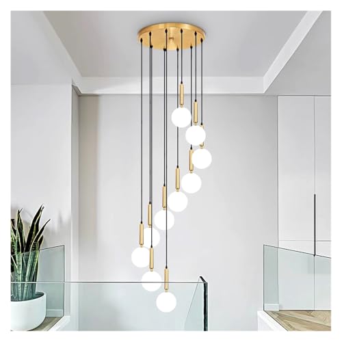 Éclairage d'escalier moderne à LED et suspension design or pour intérieur - 6