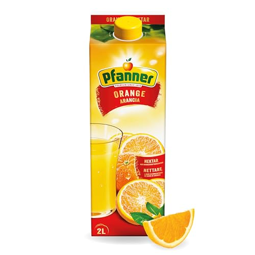 Pfanner Orangennektar (1 x 2 l) mind. 50% Fruchtgehalt reich an Vitamin C Fruchtgetränk aus Orangen