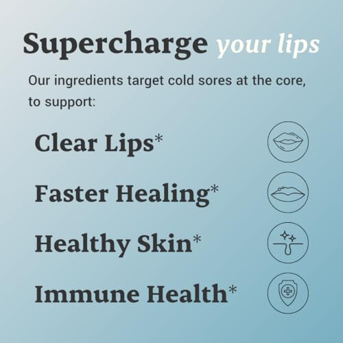 Image of Lysine Cold Sore Treatment for Lips with VIT C - Supercharged Lysine 1000mg Capsules & Cold Sore Relief Blend with Chaga, Bee Propolis, Zinc & Licorice Root for Skin, Gut Health & Immune Support