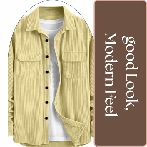 Image of MiraMichi Men's Full Sleeve Corduroy Striped Casual Jacket, Ideal for Stylish Everyday Outfits