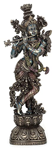 Estatua de Lord Krishna 30" de bronce y resina