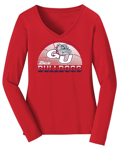 CornBorn Womens Gonzaga Bulldogs T-Shirt - Gonzaga Basketball - Red - 4X