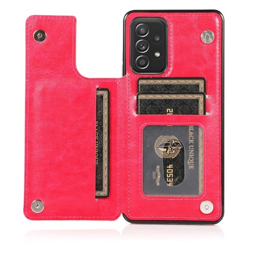 Étui portefeuille en cuir pour Galaxy S24 Ultra rose avec porte-cartes élégant