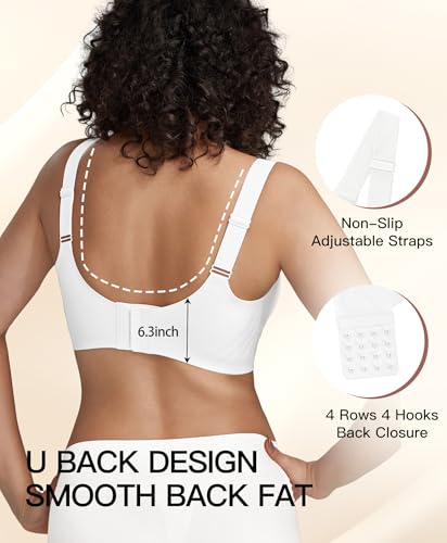 Image of Women's Minimizer Bra No Underwire Full Coverage Wireless Jelly Bra Plus Size Seamless T-Shirt Bra