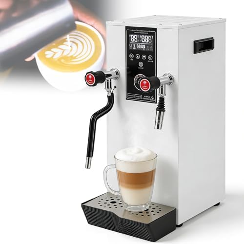 12L Commercial Milk Frother Machine - Automatic Steam Foam Maker with 360° Rotating Valve, LED Display & 12-Hour Timer for Coffee, Milk, Bubble Tea & Smoothies