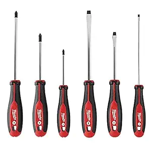 Milwaukee 48-22-2706 6Piece Phillips and Slotted Head Screwdriv Ing Set W/Magnetic Tips and Trilobe Handles