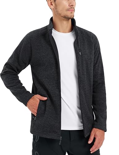 TACVASEN Men's Fleece Jackets Full Zip Up Lightweight Jacket Casual Stylish with Pockets for Outdoor Office2
