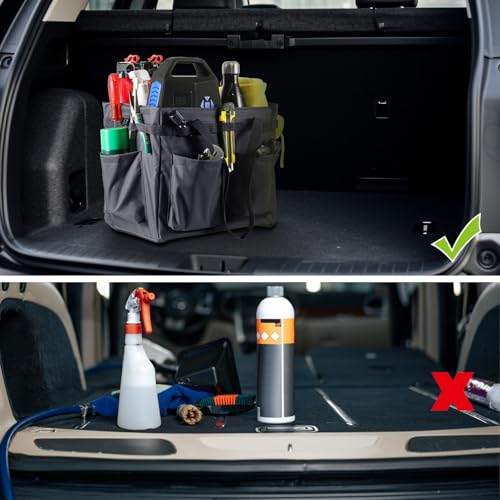 Car Trunk Organizer Multifunctional Storage Toolbox Carry Griddle,Large Grill Utensils Accessory Grilling Tools Basket Carrying Caddy Tool Tote Bag Storage Box Camp Cooking bbq Outdoor(Black) - Image 5