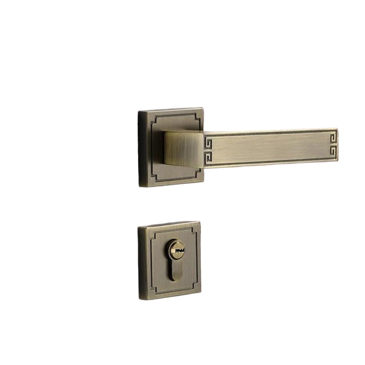 Sxolcoufoh Cyan Bronze A Split Door Lock Interior Mechanical Solid Furniture Hardware Accessories 1Pcs(Cyan Bronze A)
