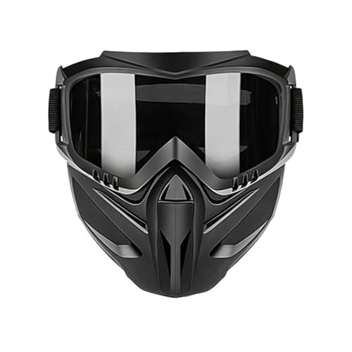 Anti Fog Motorcycle Face Cover - Wide Range Of Uses Windproof Shield With Detachable Goggles, 2 In 1 Adjustable Face Protection Cover | For Men Cycling Work...