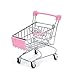 Panier, métal + Plastique Mini Chariot à Main de supermarché Shopping Panier Utilitaire Panier de Rangement Semblant Enfants Jouet-Rose