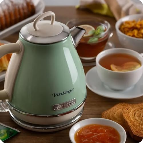 Ariete Bollitore Vintage 2868, Bollitore Elettrico con Base Cordless a 360°, Spegnimento Automatico, Capacità 1 L, Acciaio Inossidabile, 1600W, Verde - Immagine 3