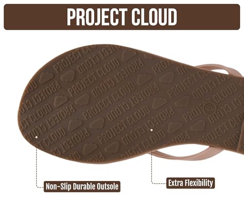 Image of Project Cloud Flip Flops for Women Footwear- Lightweight and Memory Foam Insole Sandals for Women 2026 - Durable Non-Slip Beach Essentials Flats for Women Sandals (Foundations)