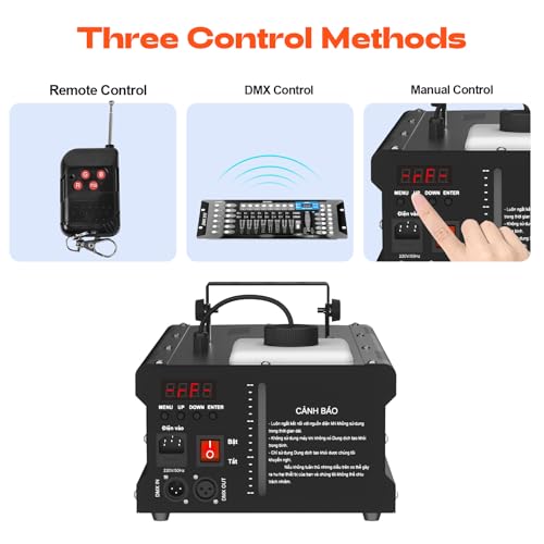 Máquina de humo de 2000 W con 12 luces LED RGB y control remoto inalámbrico, efecto de humo de alta potencia para fiestas, bodas y escenarios miniatura 6