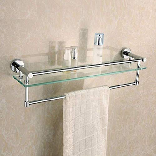 Preisvergleich Produktbild AINIYF Badezimmer Regalfläche Aluminium Glas Badezimmer WC Boden Regal Waschstation Kosmetik Handtuchhalter (Color : with Towel Bar)