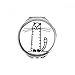 Cat Stripe Sit Black Line Hand Compact Mirror Round Portable Pocket Glass