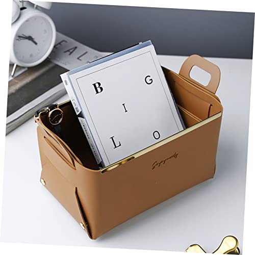 Cabilock 4 Pçs Cesta De Armazenamento De Couro Recipientes De Mesa Decoração Para Prateleiras Caixas