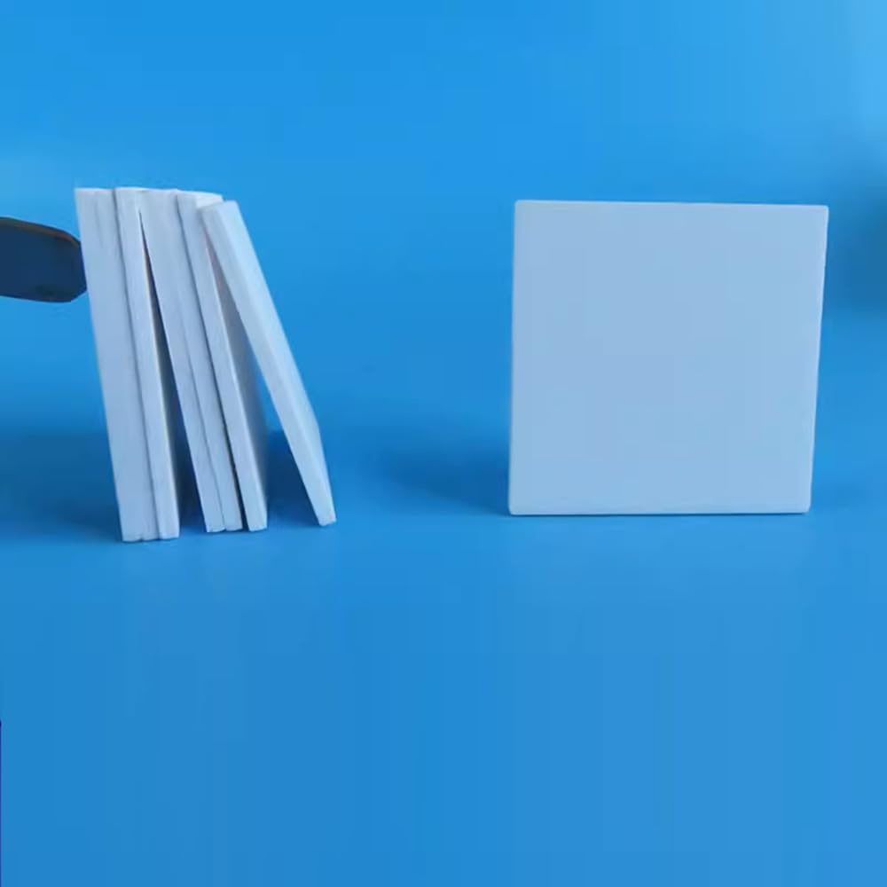 Cjylfmz 99% Alumina Ceramic Plate High Temperature,Wear-Resistant Ceramic Plate (100x100x5mm), WHITE