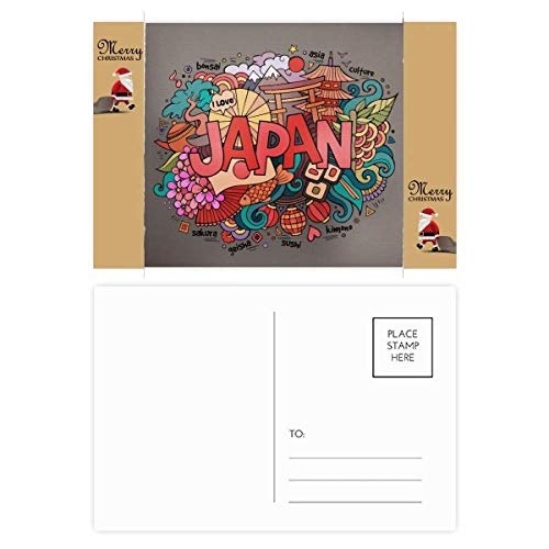 Cartes postales I Love Japan Asia Culture et motif Santa Claus pour correspondance