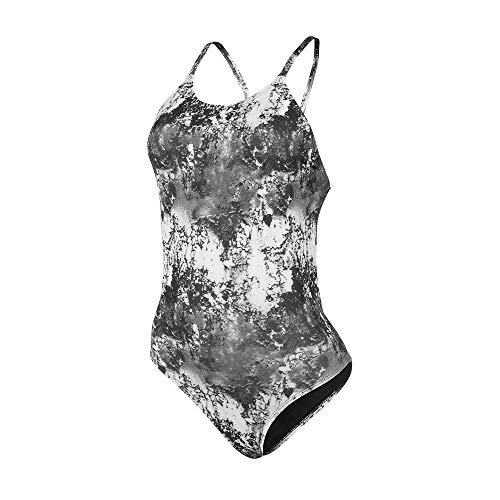 Maiô Natação Praia Mormaii Feminino Estampado (P, Cinza e Branco)