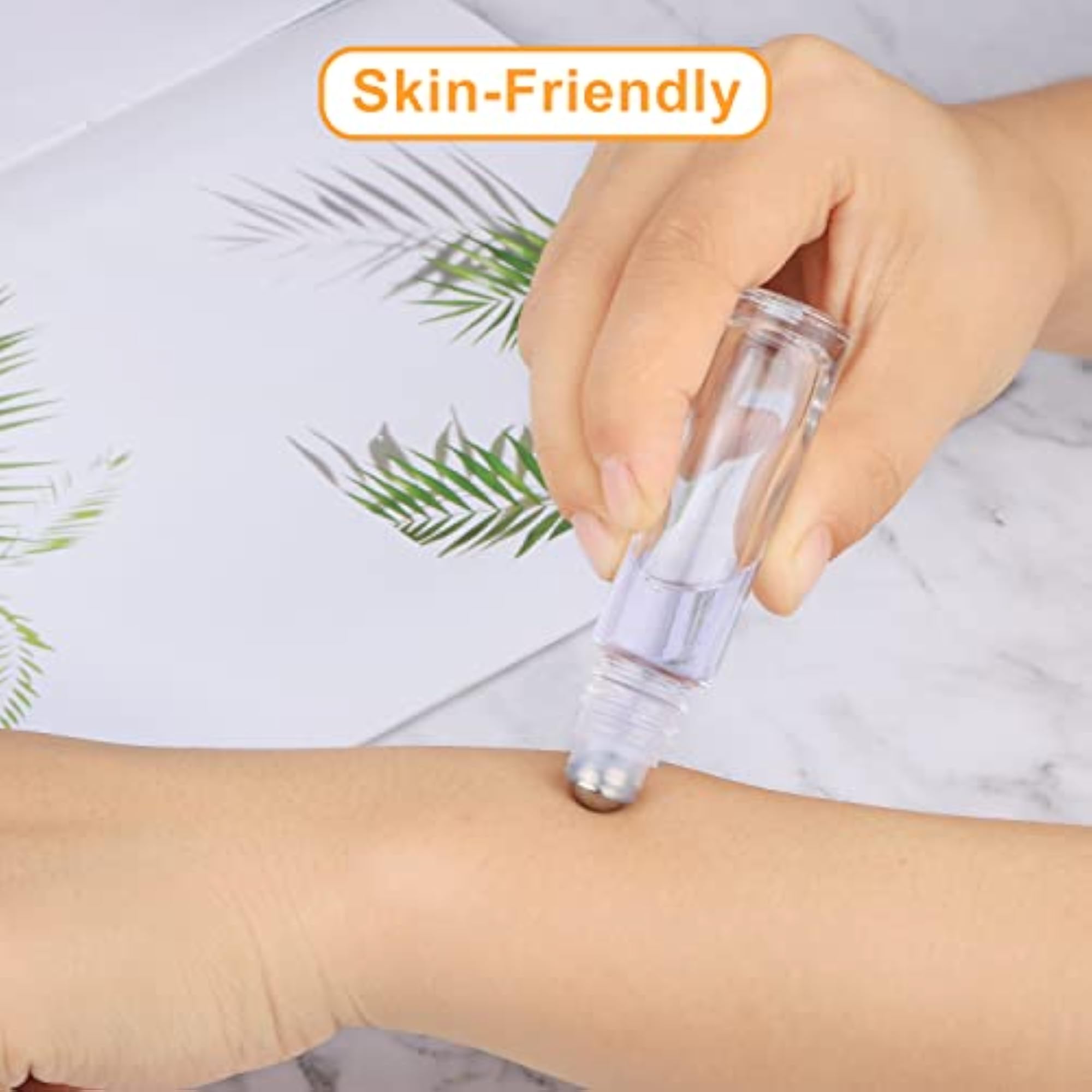 10 Pack 10ml Clear Glass Roller Bottles