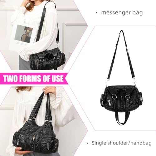 Image of PALAY Shoulder Bag for Woman Vintage PU Leather Women Handbags Punk Retro Crossbody Bags for Women