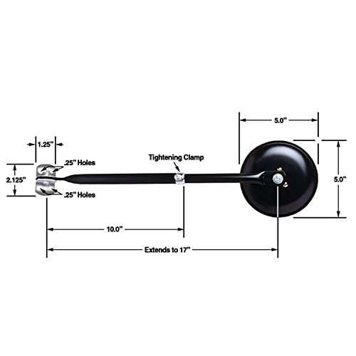 Cipa 49704, 5" Round Cj2A, Cj3A, Cj3B, Cj5, Cj6" , Black #TOP4