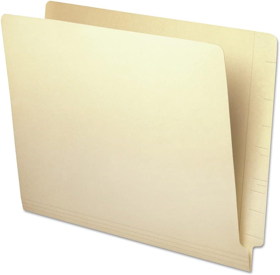Universal UNV13330 Deluxe Reinforced Straight End Tab Folders - Letter, Manila (100/Box)
