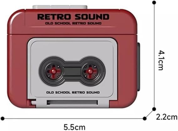 Image of Retro Sound Voice Recorder Keychain - Mini Cassette Style Voice Message Recorder with Playback, Portable Keychain Audio Recorder Gadget, Fun Retro Recording Device, Pack of 1