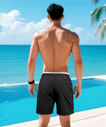 GINGTTO Mens Swim Trunks 5" Inseam with Mesh Lining Quick Dry Swim Shorts Bathing Suit3