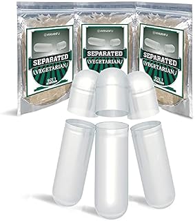 WANANFU Separated Empty Capsules Size 1 Vegetarian (200 Count), Compatible with Capsule Filling Machine Size 1