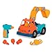 Wonder Wheels Kran Spielzeug – Konstruktionsspielzeug Kranwagen mit Kinder Akkuschrauber – Montage Lernspielzeug zum Zusammenbauen ab 3 Jahren (31 Teile)